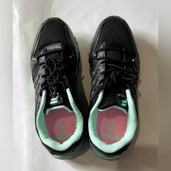 Fila Shoes - Fila Women's Black and Mint Green Athletic Shoes US Women’s 9